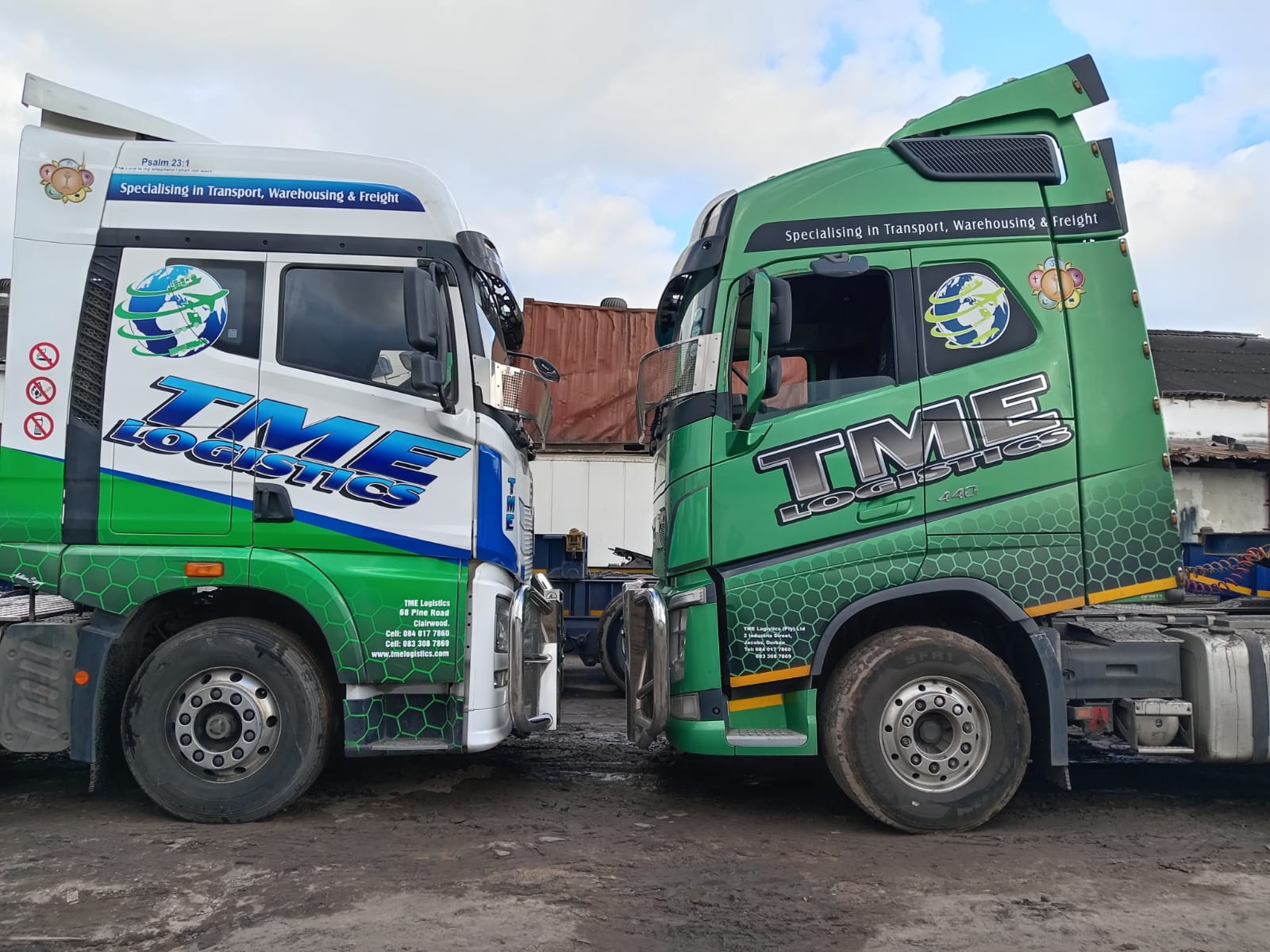 TME Logistics green Volvo trucks Durban